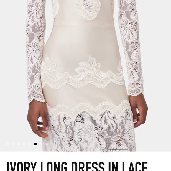 Elegant Ivory Lace Long Dress - Picture 6 of 11